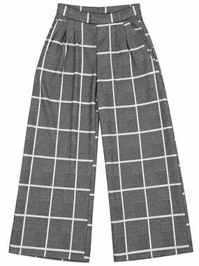 Piphany Sullivan Wide Leg Pants XS  Plaid Pleated Palazzo Trousers NWT